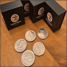 Expanded Shell Half Dollar - plus 4 Regular Coins - Tango Magic D0207