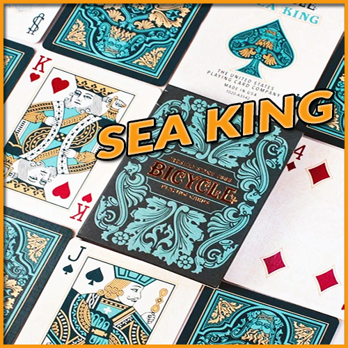 le dos et quelques carte de face du jeu Bicycle Sean King playing card