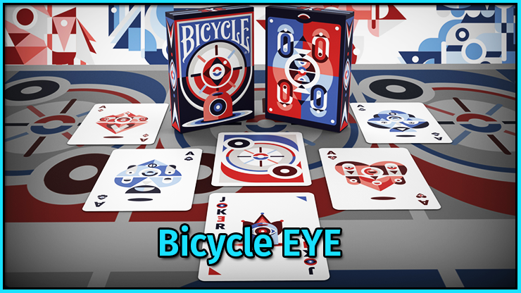 les quatre as avec un dos et le jeu recto verso du jeu de carte Bicycle EYE.