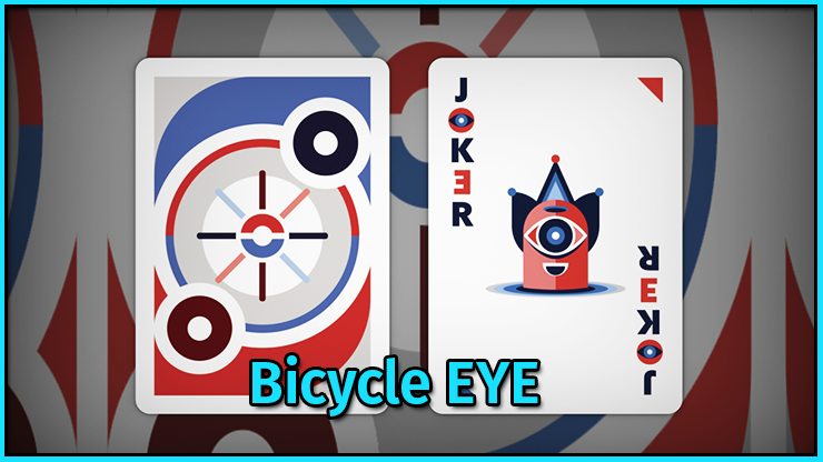 Un joker vu de face et vu de dos du jeu de carte Bicycle EYE.