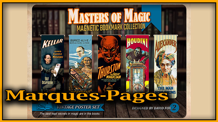 Marques-Pages Masters Of Magic Bookmarks Set N° 2 5 marques-pages des celebre magicien du Masters of Magic Bookmarks Set Master Collection set N°2
