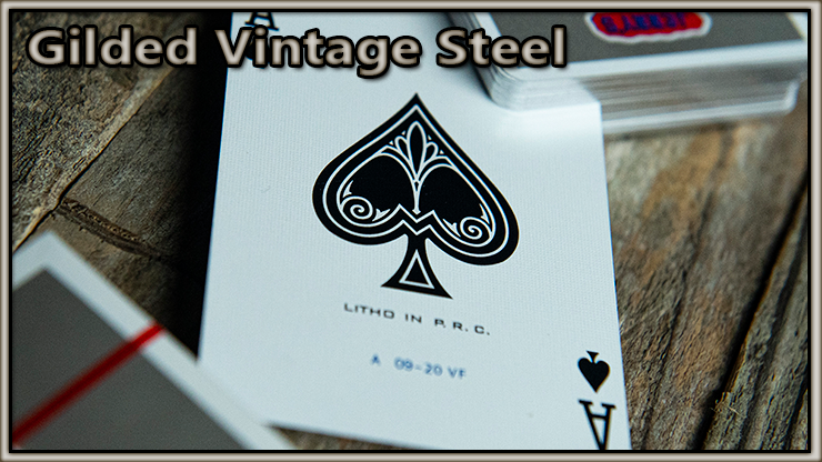 l'as de pique en gros plan du jeu Vintage Feel Jerrys Nuggets Gilded steel - argent