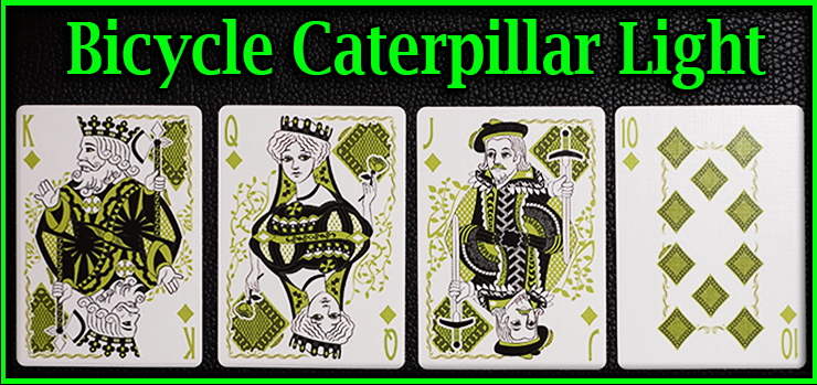 Voici les 4 cartes une à côté de l'autre se sont la quinte flush a carreau jeu de Carte Bicycle Caterpillar Light