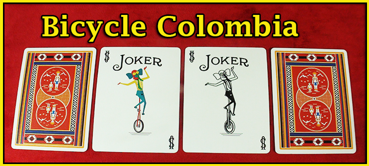 deux joker de deux couleur differentes et de carte vu de dos du jeu de carte Bicycle Colombia