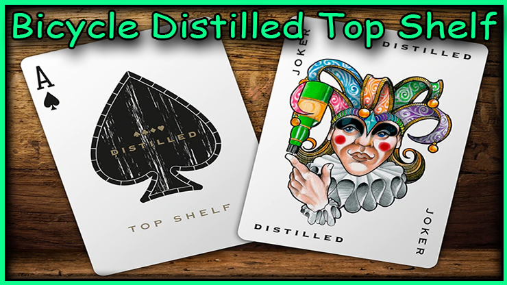 gros plan du joker et de l'as de pique du jeu Bicycle Distilled Top Shelf