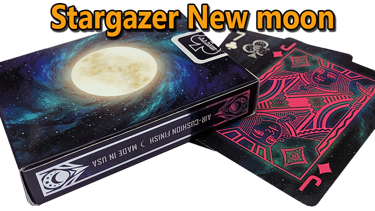 dos de l'étui avec le valet de carreau et le sept de trèfle du Jeu Bicycle Stargazer New Moon.