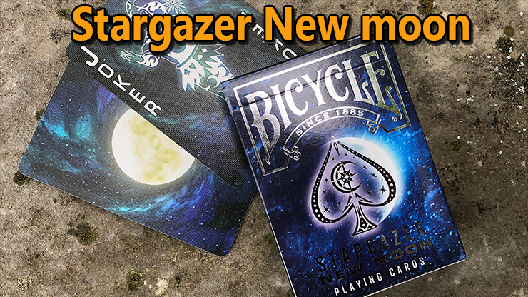 le dos et la face du joker avec son jeu Bicycle Stargazer New Moon.