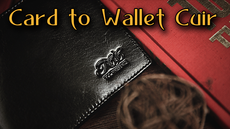 gros pla sur la marque du portefeuille card to wallet cuir tcc