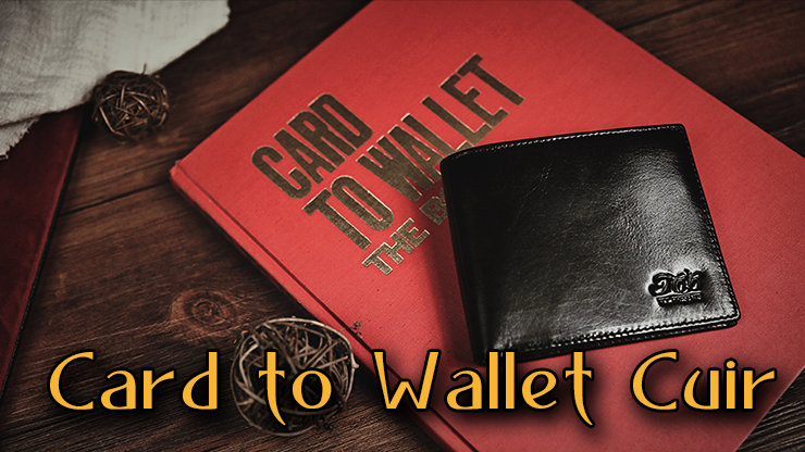 portefeuille cuir sur un livre d'instruction du tour card to wallet cuir tcc