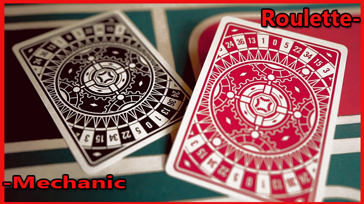 2 carte gaff une a dos noir l'autre a dos rouge du Jeu de Carte Roulette De Mechanic Industries.