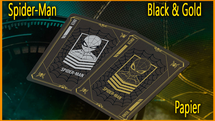 Jeu De Carte Spider-Man Black & Gold Papier Jeu De Carte Spider-Man Black & Gold Papier