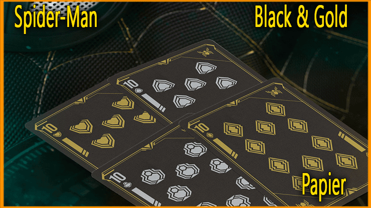 Jeu De Carte Spider-Man Black & Gold Papier Jeu De Carte Spider-Man Black & Gold Papier