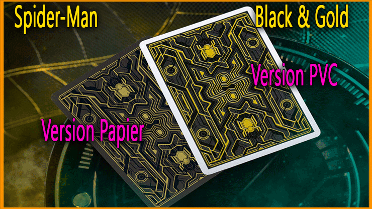 Jeu De Carte Spider-Man Black & Gold Papier Jeu De Carte Spider-Man Black & Gold Papier