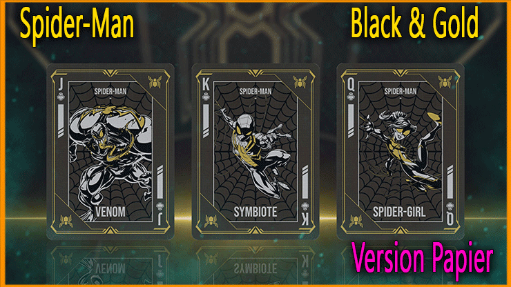 Jeu De Carte Spider-Man Black & Gold Papier Jeu De Carte Spider-Man Black & Gold Papier